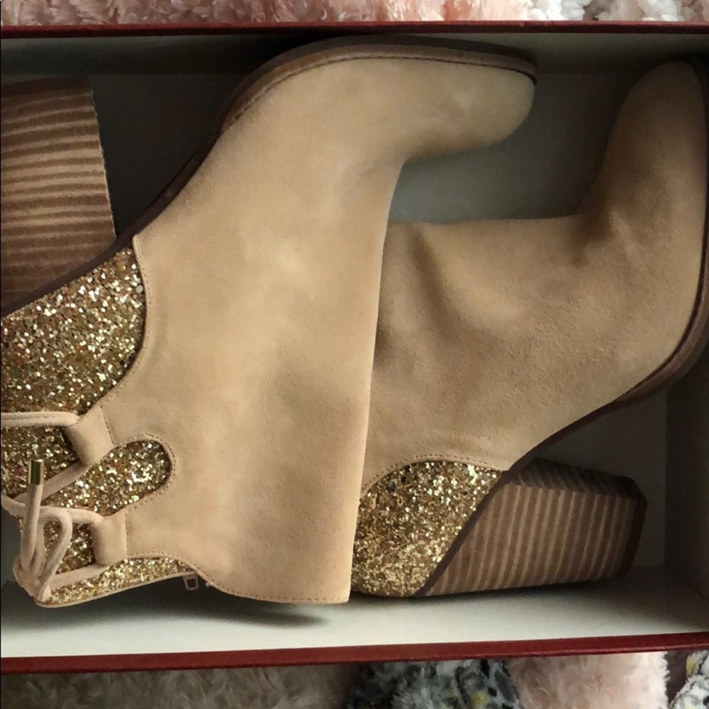 Nude/Glitter Booties